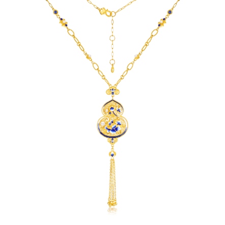 金彩青花葫蘆小套鍊