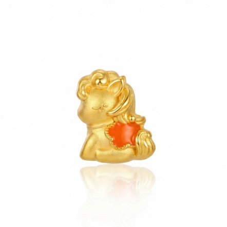 橙心小馬5D硬金琺瑯串珠