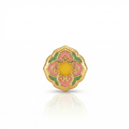 富貴花開5D硬金琺瑯串珠