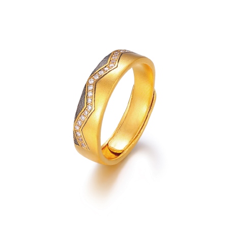 星鑽古法金光影之舞戒