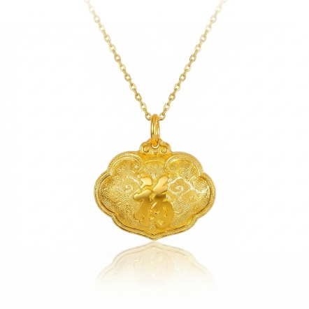 天賜鴻福福字雲錦金小兒胖鎖