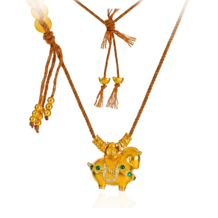 瑞馬千金古法金鑽石琺瑯項鍊