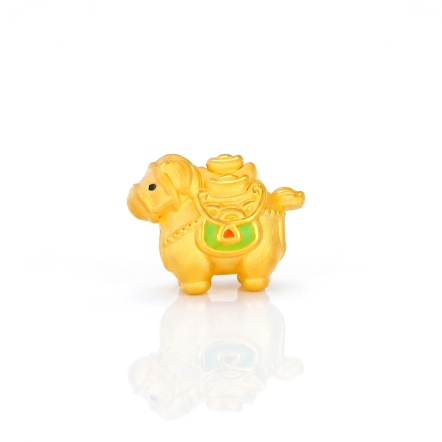 招財福祿馬琺瑯硬金串珠