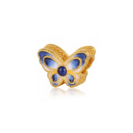 藍蝶輕語古法金串珠