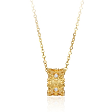 金色織夢鑽石黃金項鍊