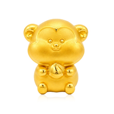 金猴抱寶3D硬金擺件