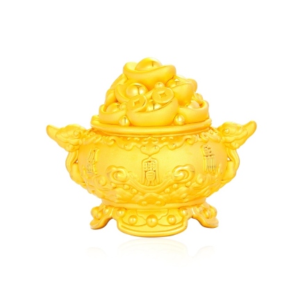招財聚寶盆3D硬金擺件