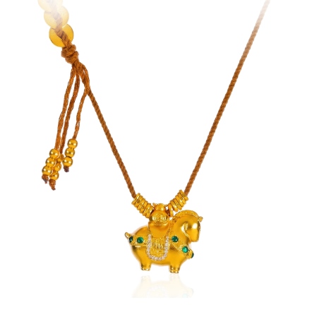 瑞馬千金古法金鑽石琺瑯項鍊