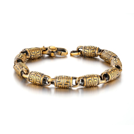 雷紋古法黑影金手鍊