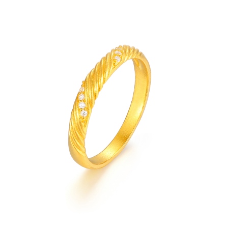 螺旋古法金戒指