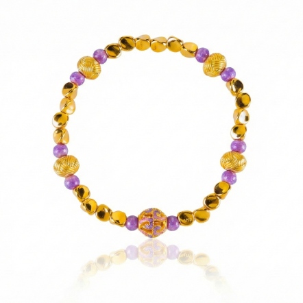 紫韻流線琺瑯硬金手鍊