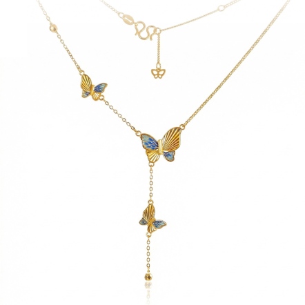 蝶羽紛飛琺瑯項鍊