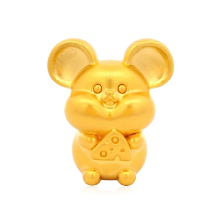 金鼠獻瑞3D硬金擺件