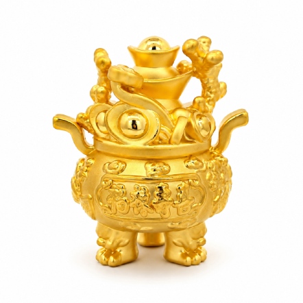 福祿聚財黃金寶爐3D硬金擺件