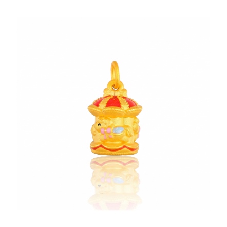 紅運歡樂馬琺瑯硬金墜