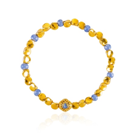 靛藍流沙琺瑯硬金手鍊