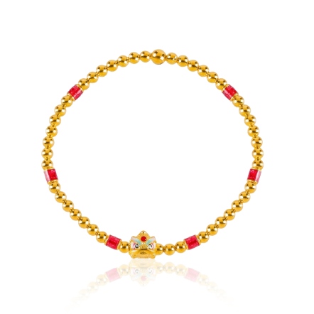 威武獅頭琺瑯硬金手鍊