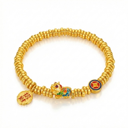 貔貅招財琺瑯硬金手鍊