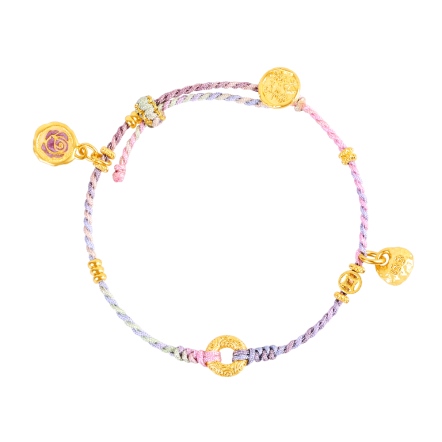 鎏彩紫花韻編織手鍊