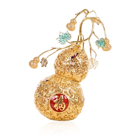 百福福祿古法金擺件
