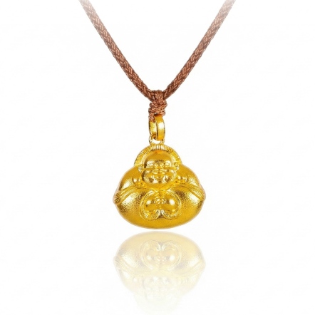 彌勒佛古法金項鍊