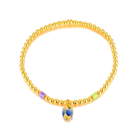 初綻花蕾琺瑯硬金手鍊