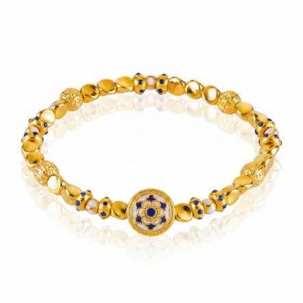 星辰藍花琺瑯硬金手鍊